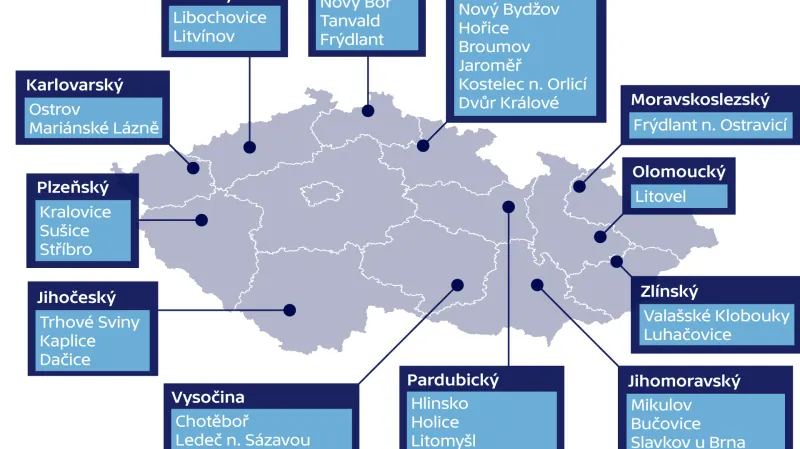 Místa, kde Finanční správa navrhuje omezit provoz úřadů