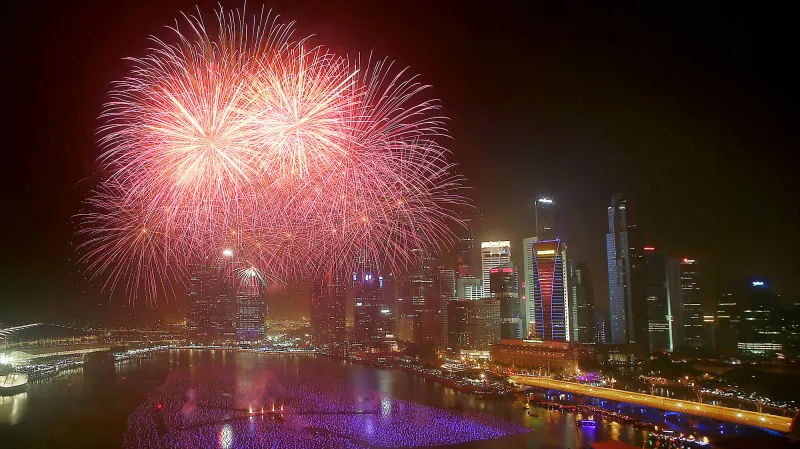 Singapur oslavuje příchod roku 2014