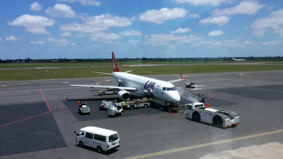 Letadlo společnosti Mozambique Arlines - právě od ní pocházel vrak nalezený v Namibii