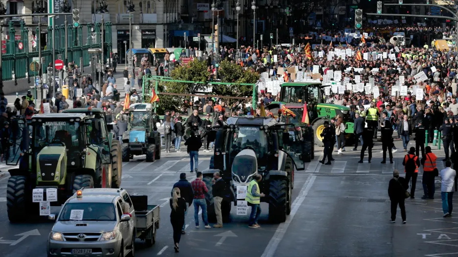 Protest zemědělců ve Valencii