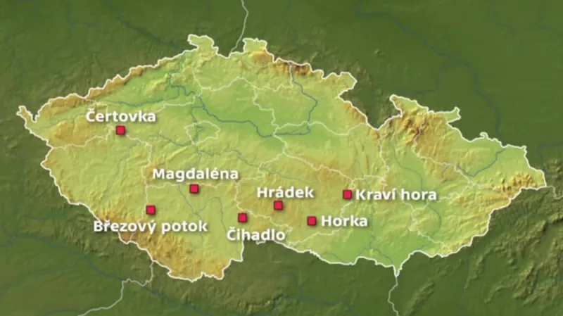 Vytipované lokality pro úložiště jaderného odpadu