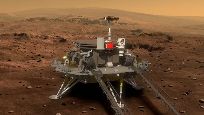 Vizualizace čínského roveru pro Mars