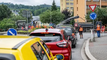 Oprava okružní křižovatky Slávie v Náchodě