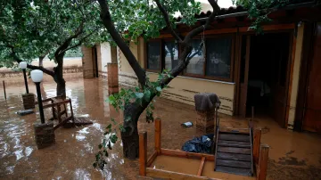 Následky povodní v řeckém městě Magoula