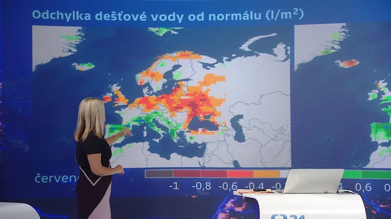 Odchylka dešťové vody od normálu