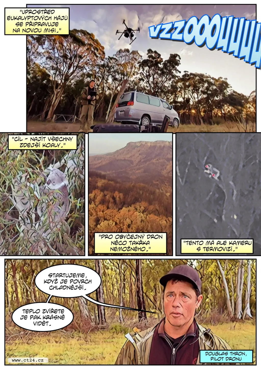 V Austrálii pomáhají se záchranou vymírající populace koalů drony s termovizí