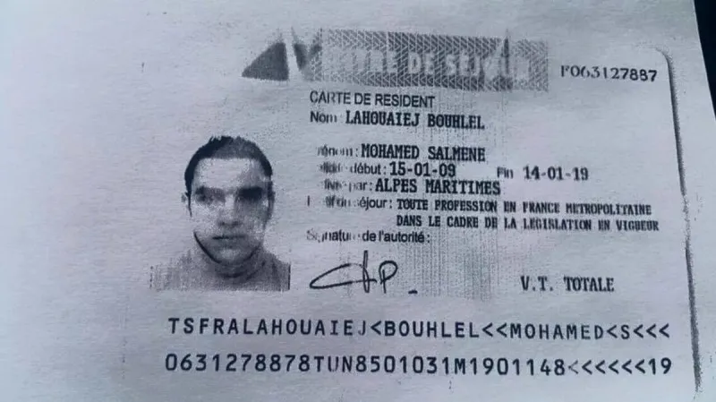 Podobizna útočníka z Nice