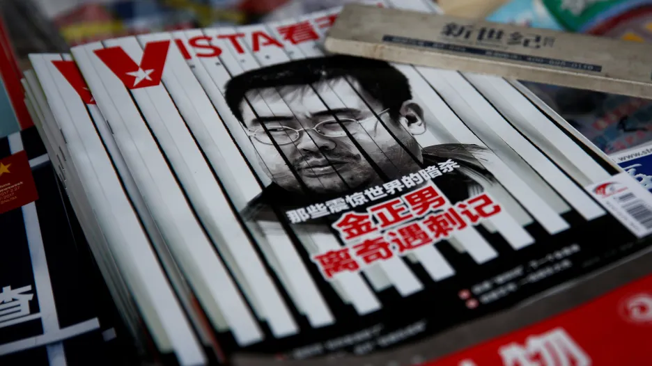 Čínský magazín s portrétem Kim Čong-nama