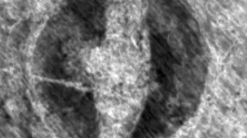 Georadarový snímek neznámé vikinské lodi