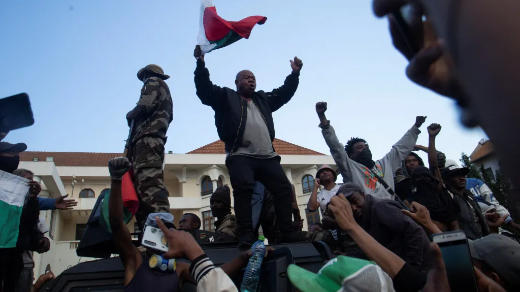 Demonstrant v Madagaskaru