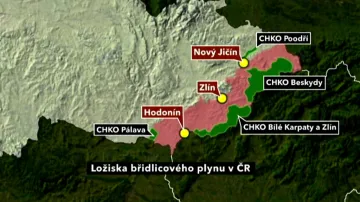 Mapa břidlicových ložisek v ČR