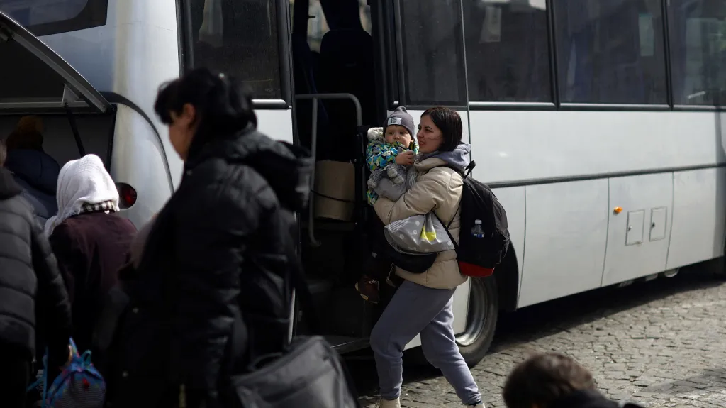 Uprchlíci z Ukrajiny v polském městě Přemyšl
