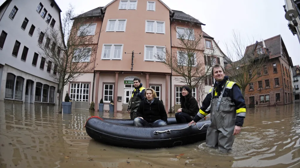 Záplavy v německém Wertheimu