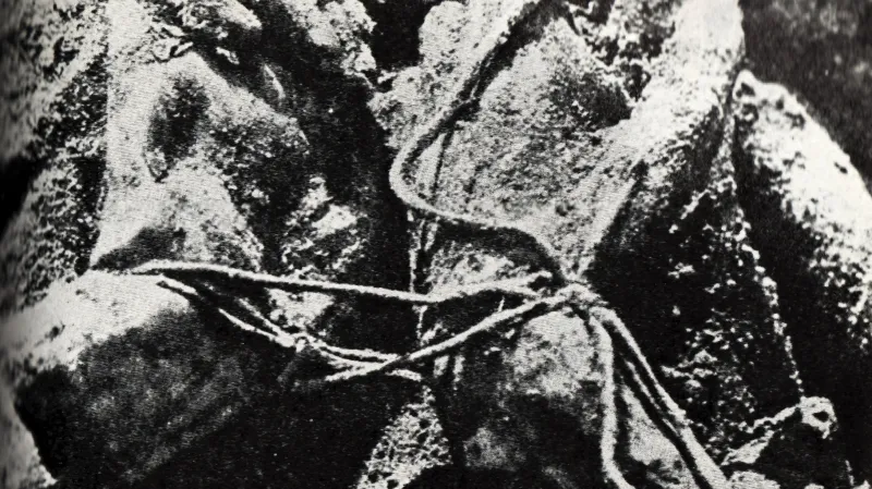 Spoutané ruce jednoho ze zavražděných