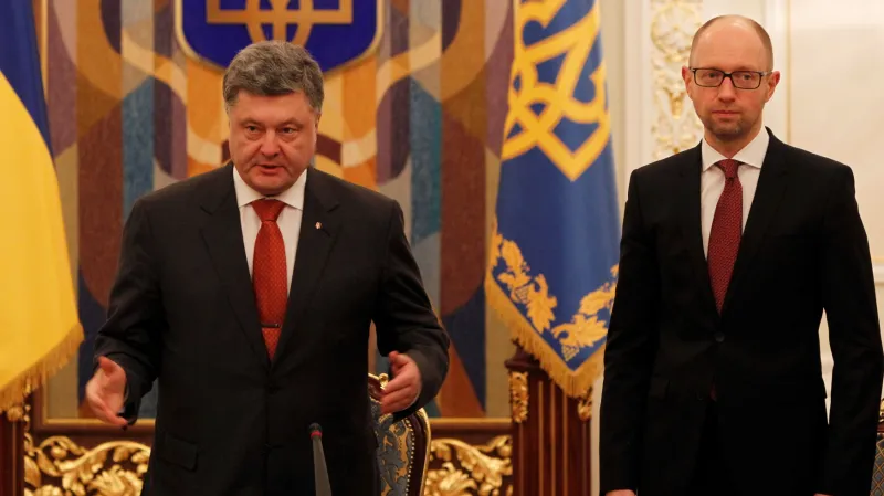 Petro Porošenko a Arsenij Jaceňuk
