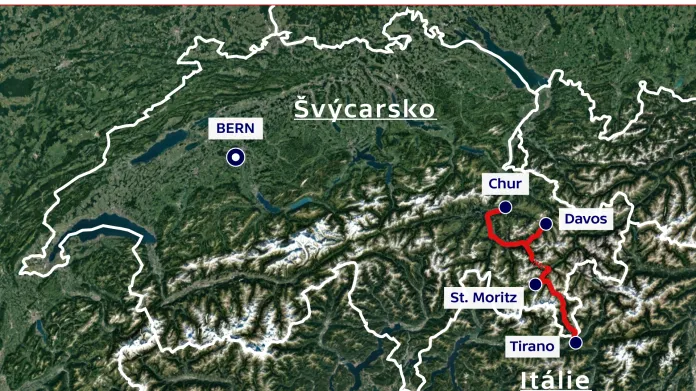 Trasy vlaků Bernina Express