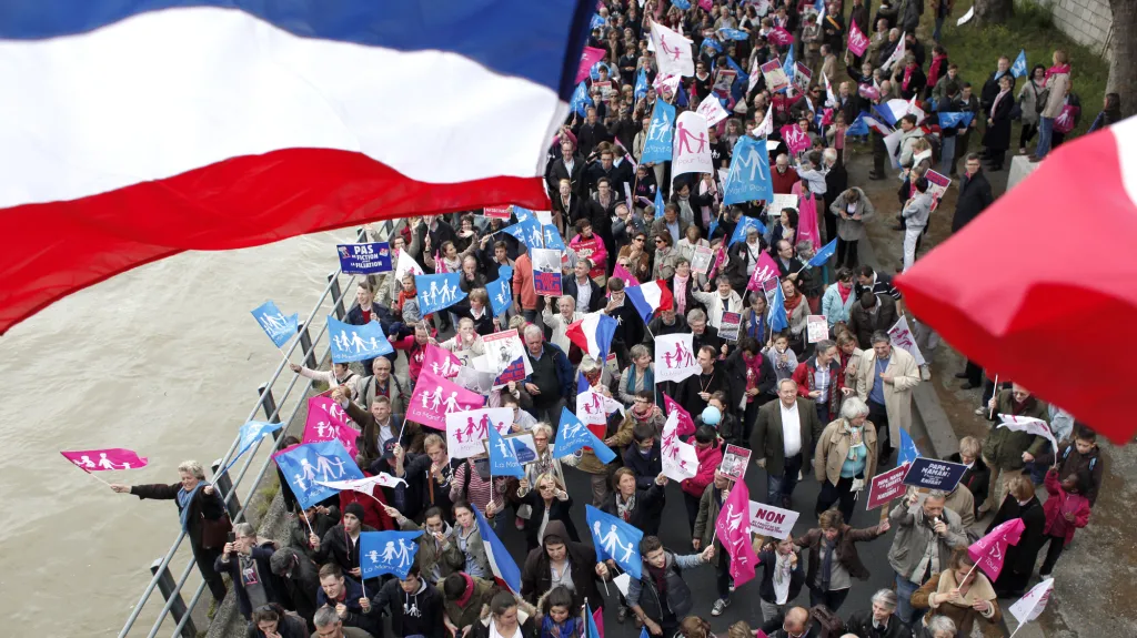 Demonstrace proti sňatkům homosexuálů