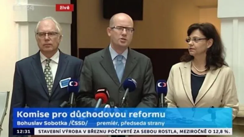 Brífink premiéra Sobotky, ministryně práce a sociálních věcí Marksové