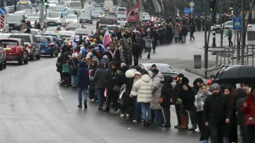 Lidský řetěz v Tbilisi