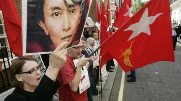 Demonstrace za propuštění Su Ťij