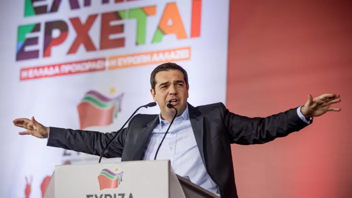Kampaň SYRIZY - lídr Alexis Tsipras
