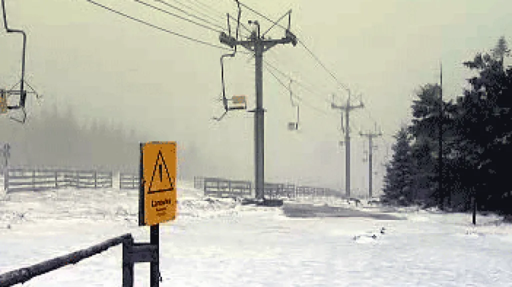 Lyžařský vlek na Božím Daru