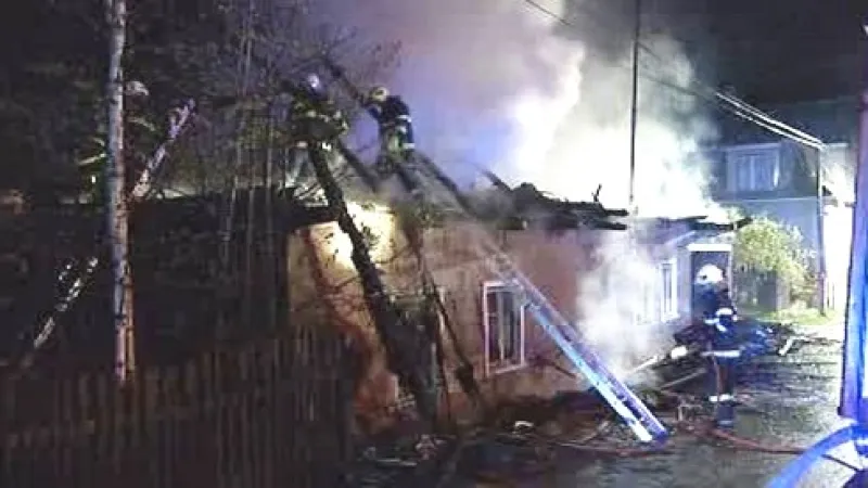 Požár ve Vítkově na Opavsku