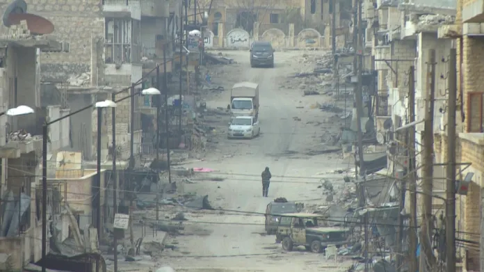 Pohled do syrského města Maarat an-Numán
