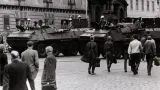 Obrněné vozy v centru Prahy