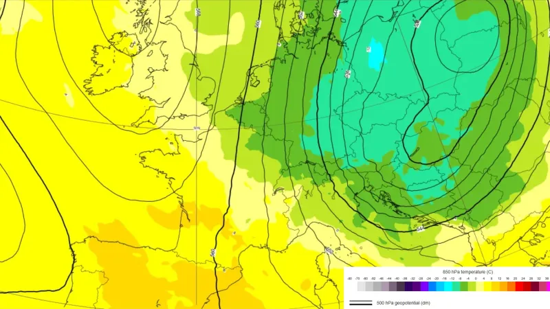 Předpověď ECMF na sobotní noc