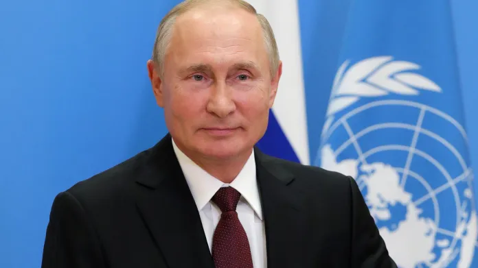 Vladimir Putin během projevu na Valném shromáždění