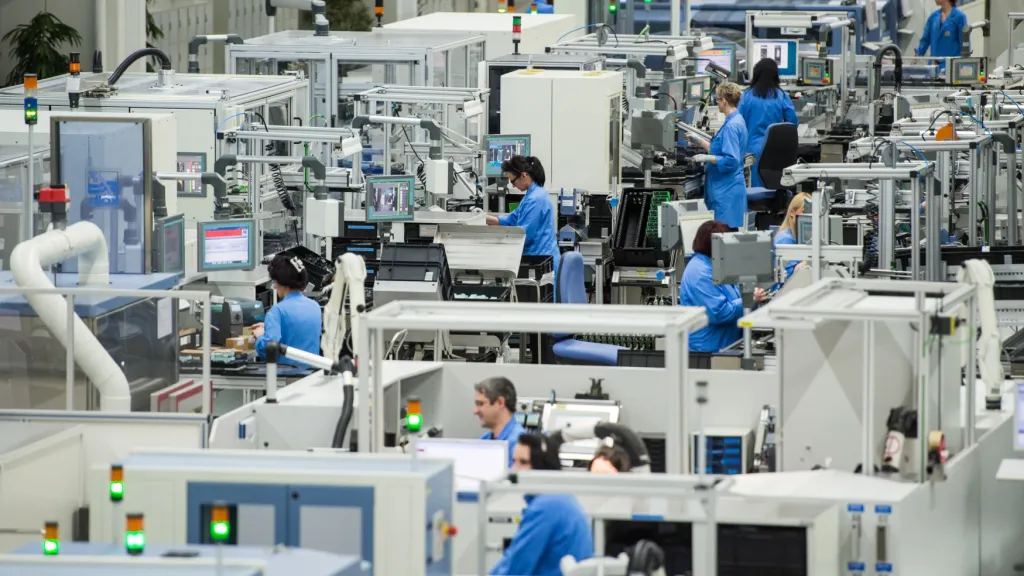 Produkce v továrně Siemens v Německu