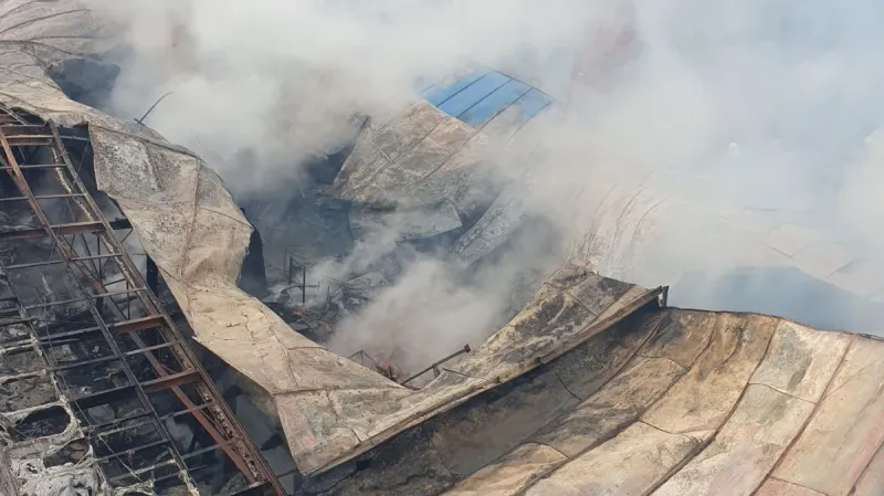 Požár rekreačního střediska ve Věšíně