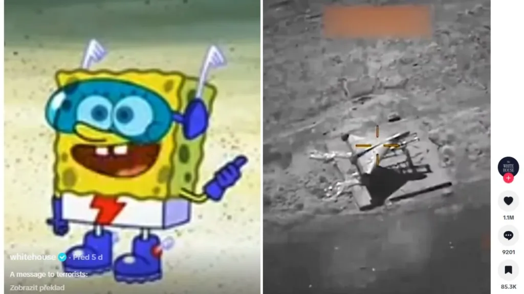 Z videa, které Bílý dům publikoval na svém TikToku o útoku na Írán
