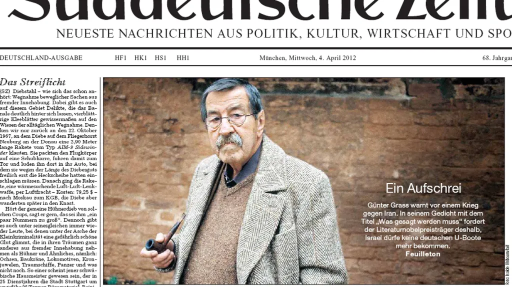 Článek Güntera Grasse o Izraeli