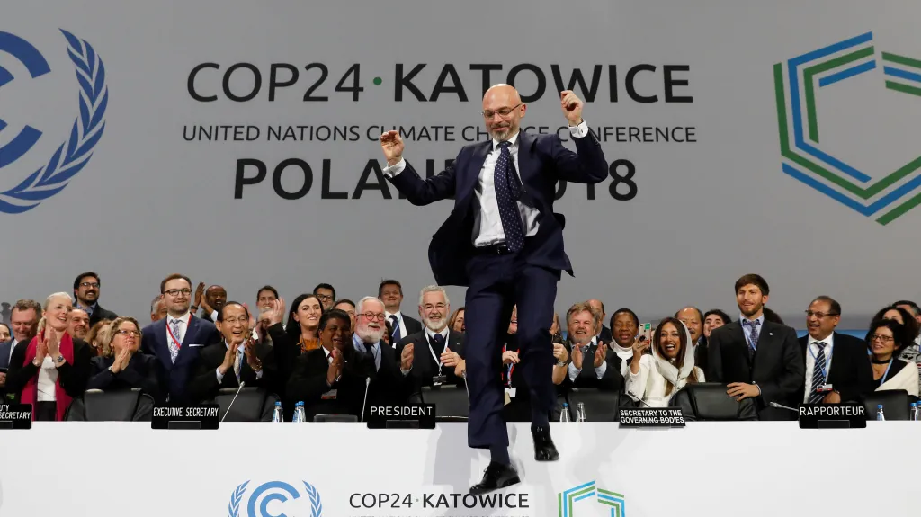 Radost v podání prezidenta klimatického summitu v Katovicích Michala Kurtyky