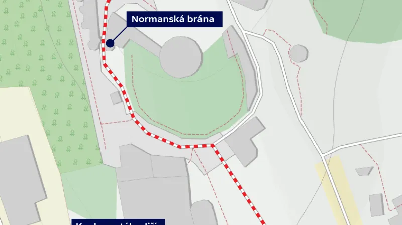 Smuteční průvod do kaple svatého Jiří