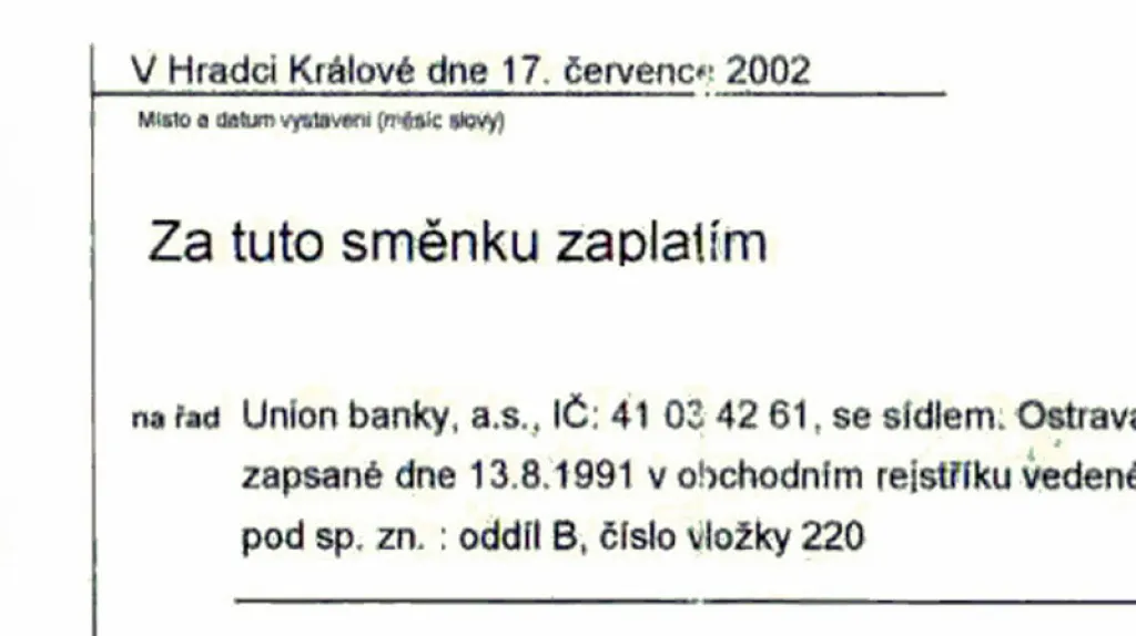 Směnka pana Peterky