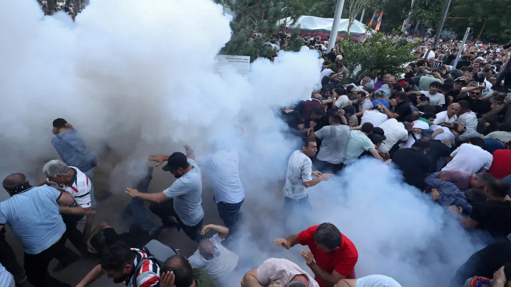 Středeční demonstrace v Jerevanu