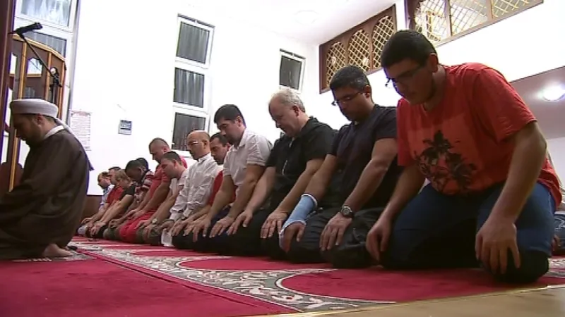 Modlitba v brněnské mešitě