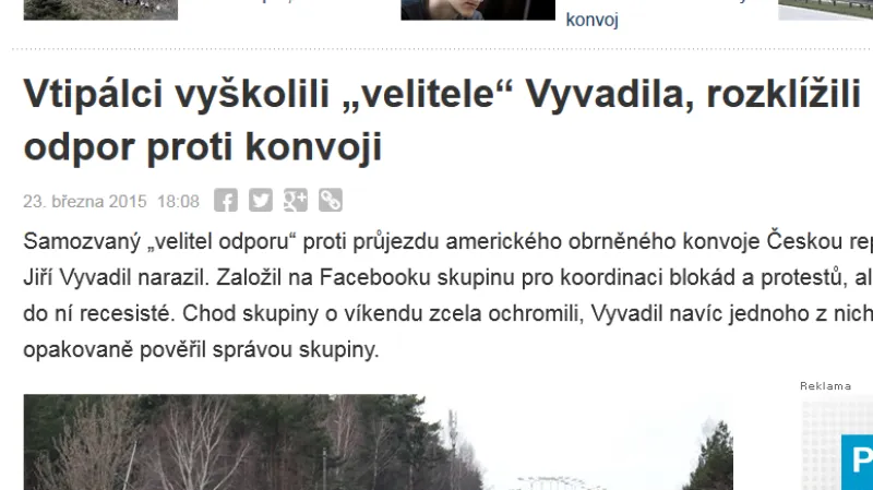 O kauze skupiny Neprojdou referovaly i zpravodajské servery