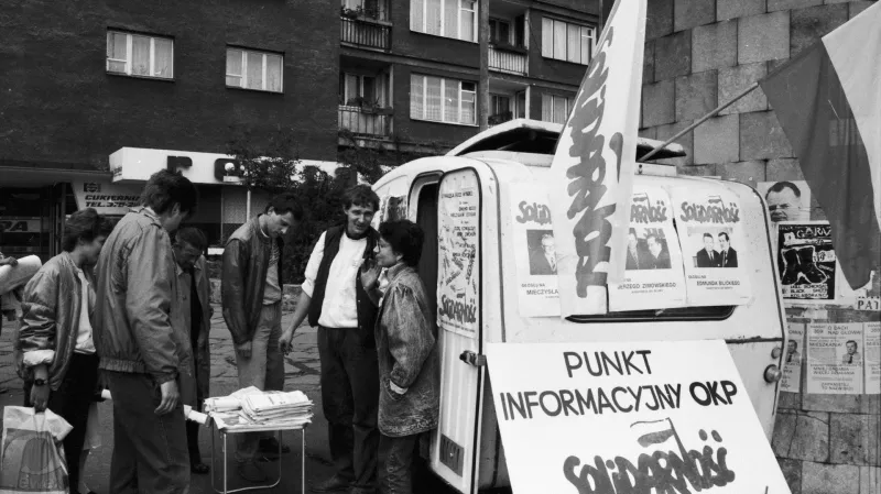 Volební stánek informační Solidarity