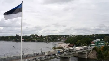 Hranice s Ruskem v Narvě v Estonsku (snímek ze září 2022)