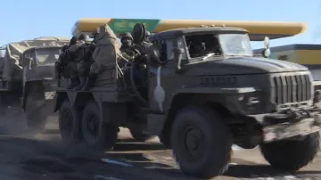 Odjezd ukrajinských vojáků z oblasti Debalceve