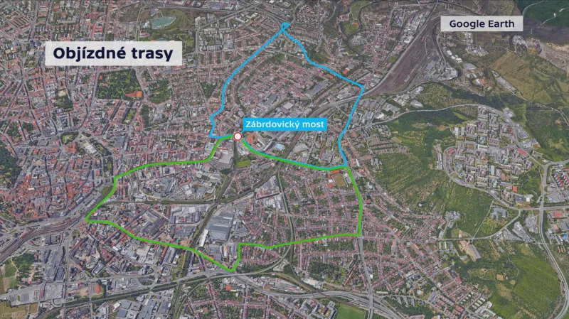 Řidiči se vyhnou Zábrdovické ulici jízdou přes Tomkovo náměstí nebo Křenovou ulici