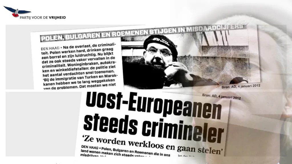 PVV vyzývá k hlášení "nepravostí" Východoevropanů