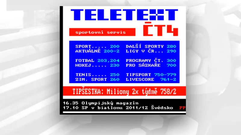 Současná podoba teletextu ČT