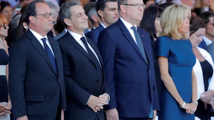 Hollande, Sarkozy a kníže Albert během piety v Nice