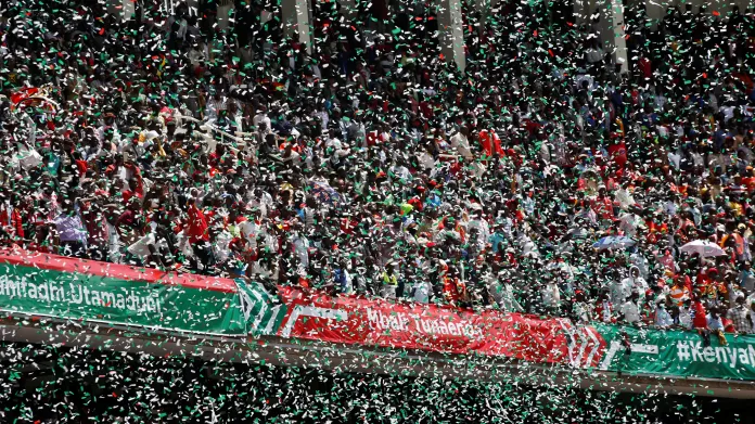 Stadion v Nairobi během přísahy prezidenta