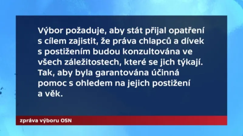 Zpráva OSN kritizuje péči o handicapované v ČR
